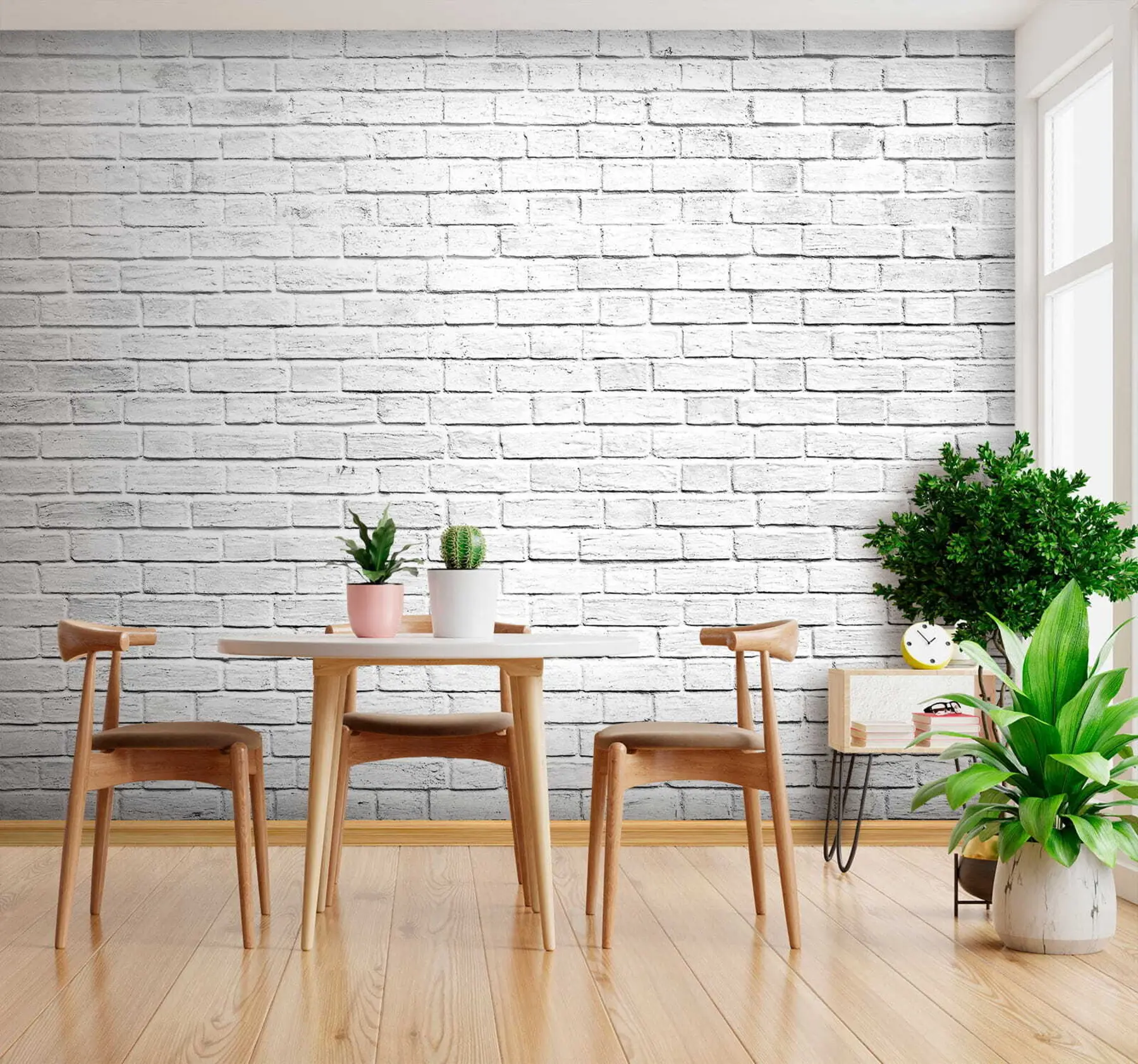 wall murals Бели зид од опеке u54004