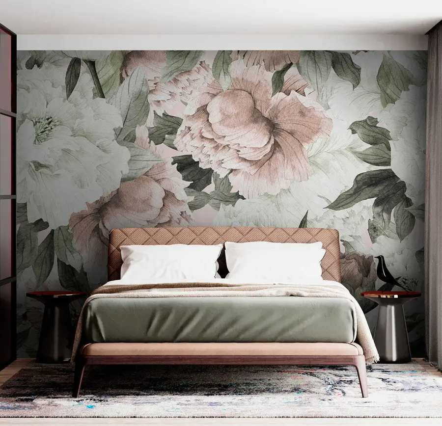 wall murals Нацртани божури u55910