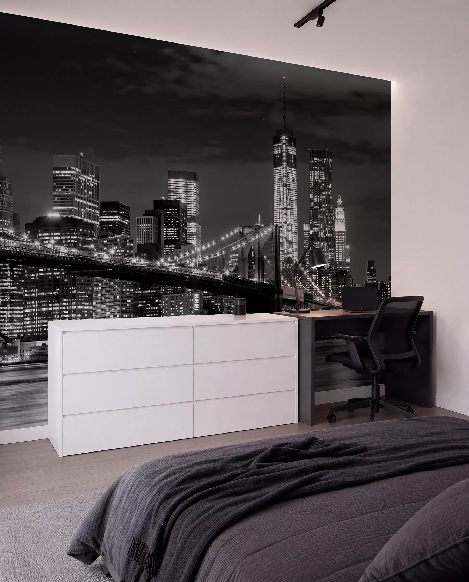 wall murals Brooklyn u crnom i bijelom u56428