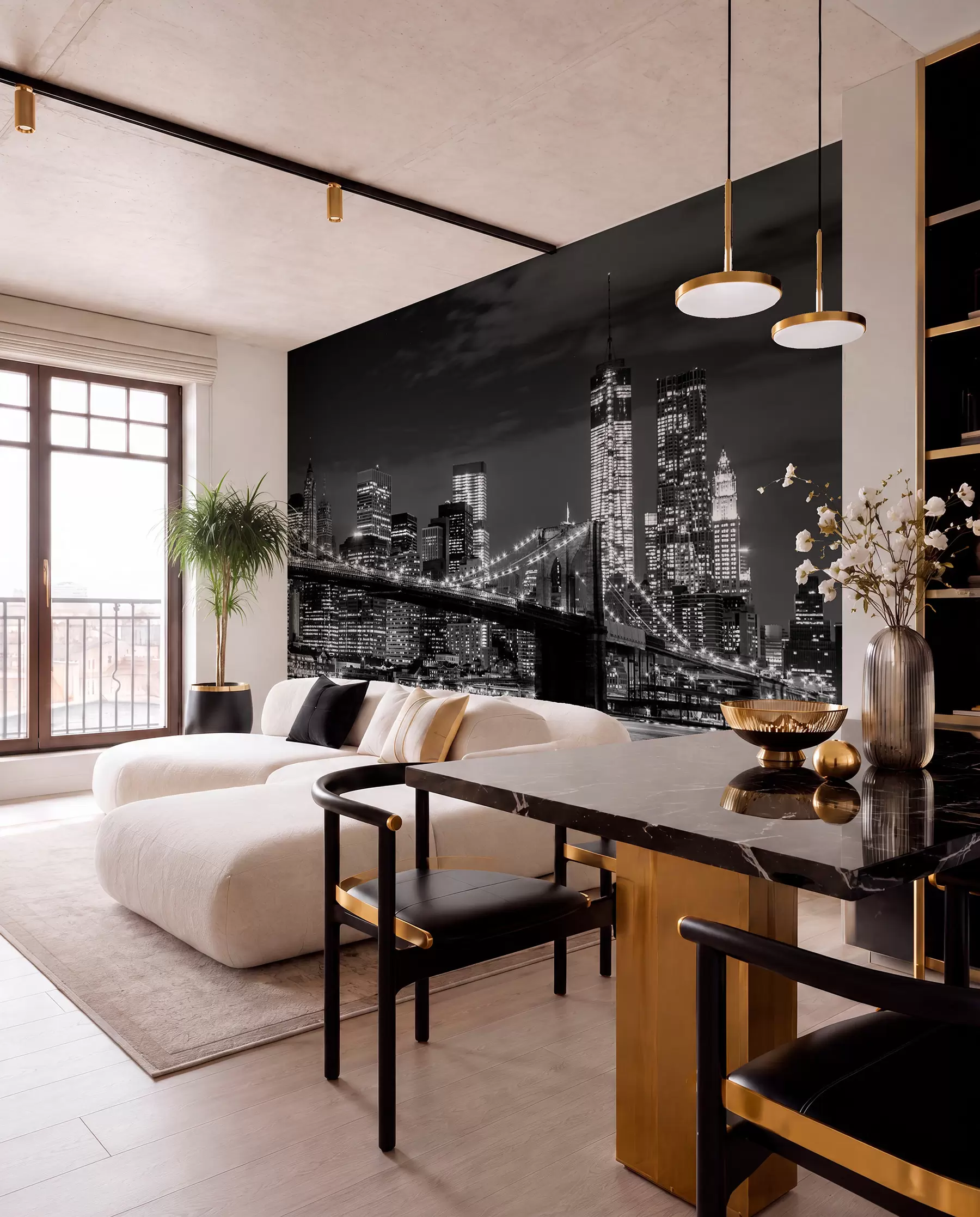 wall murals Brooklyn u crnom i bijelom u56428