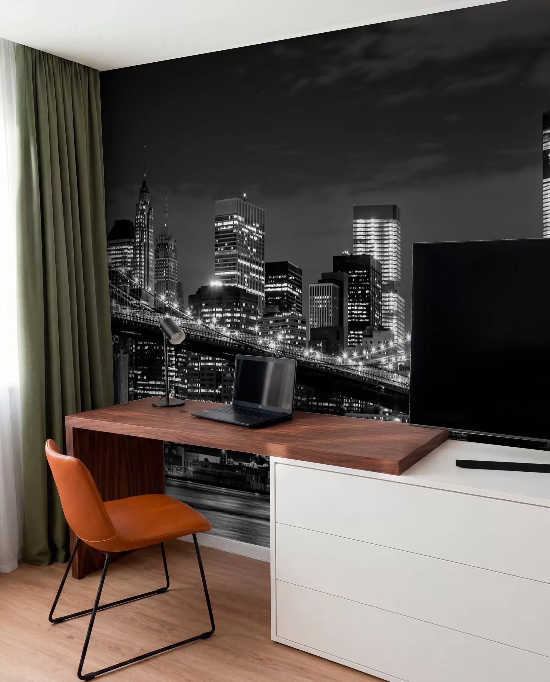 wall murals Brooklyn u crnom i bijelom u56428