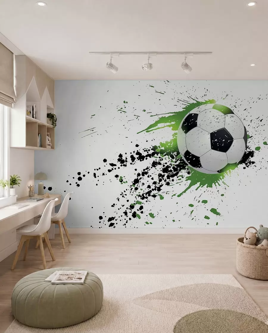 wall murals Fudbal u zelenim tragovima u57431