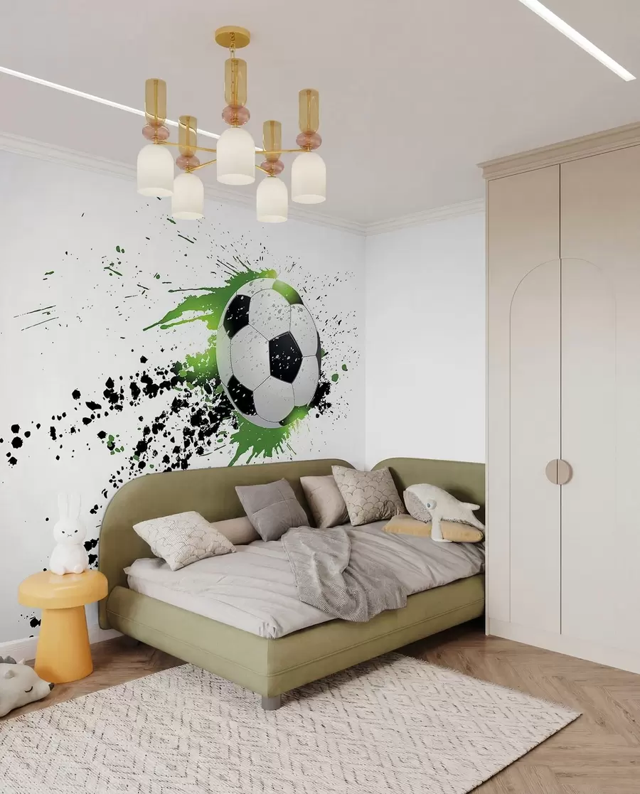 wall murals Fudbal u zelenim tragovima u57431
