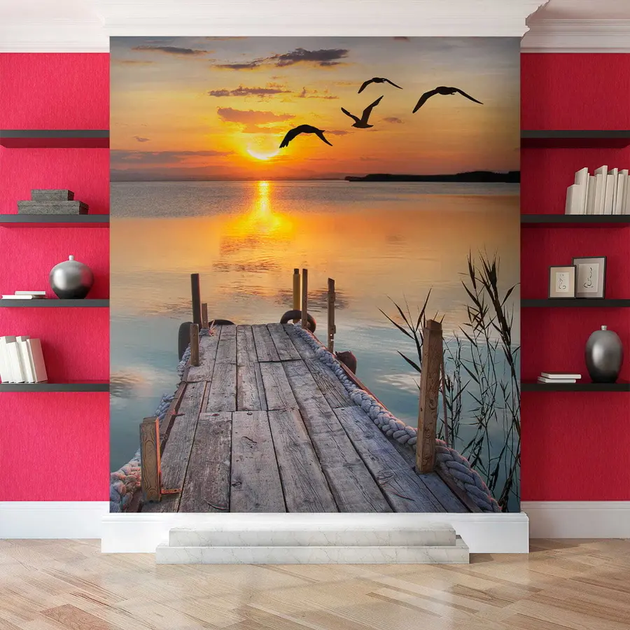 wall murals Галебови и пристаниште u57673