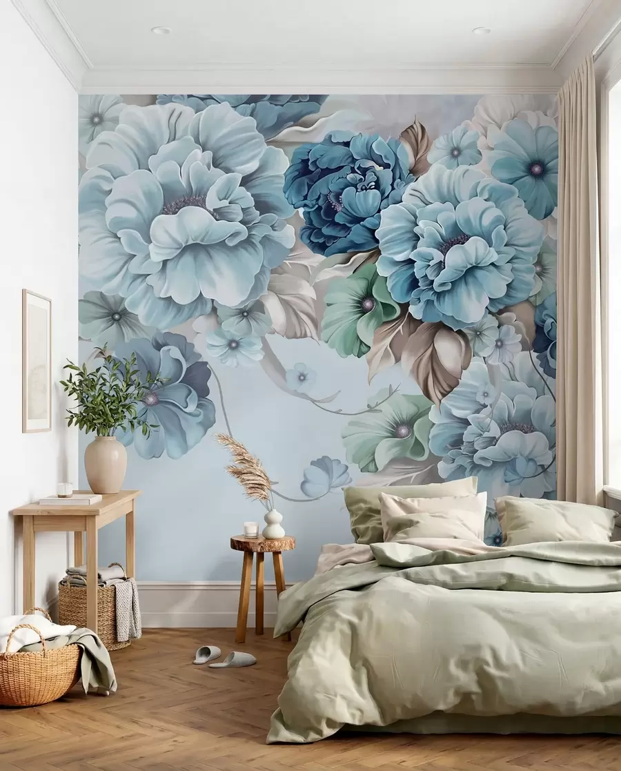 wall murals Buket plavih cvjetova u59900