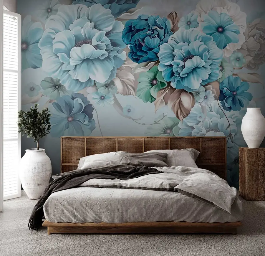 wall murals Деликатна плава цвећа u59900
