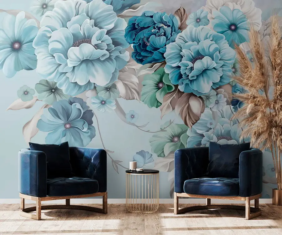 wall murals Деликатна плава цвећа u59900
