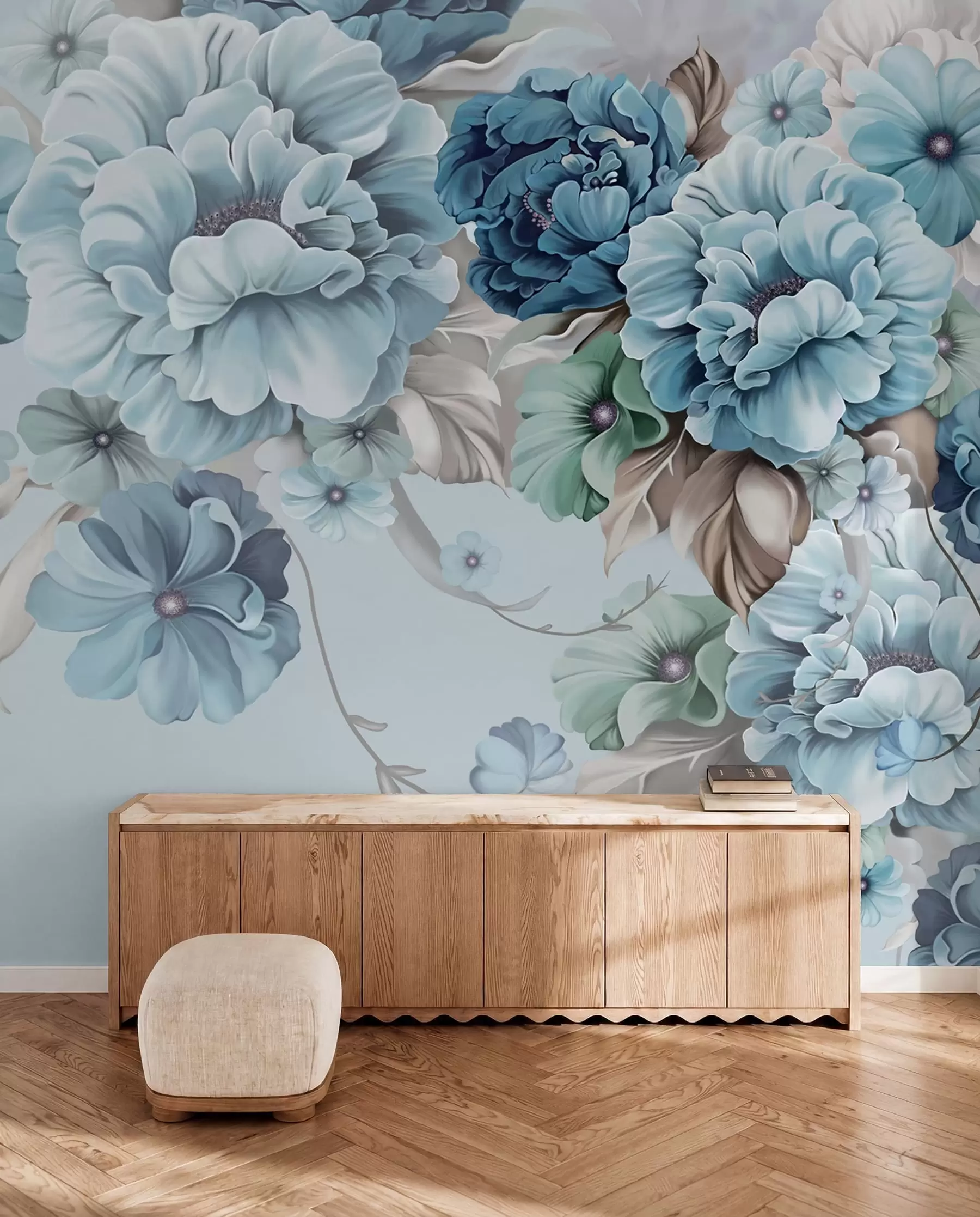wall murals Деликатна плава цвећа u59900