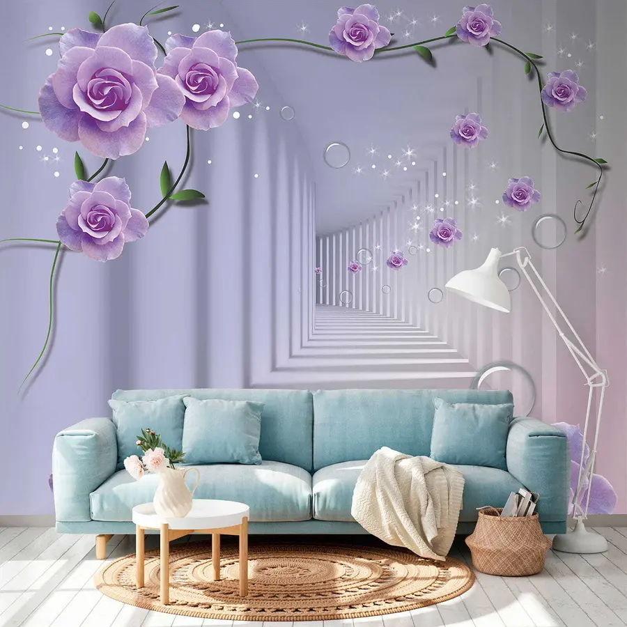 wall murals Цвет, љубичаста и латица u60194