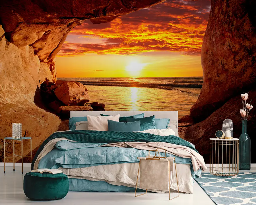 wall murals Залазак сунца у стијенама u60242