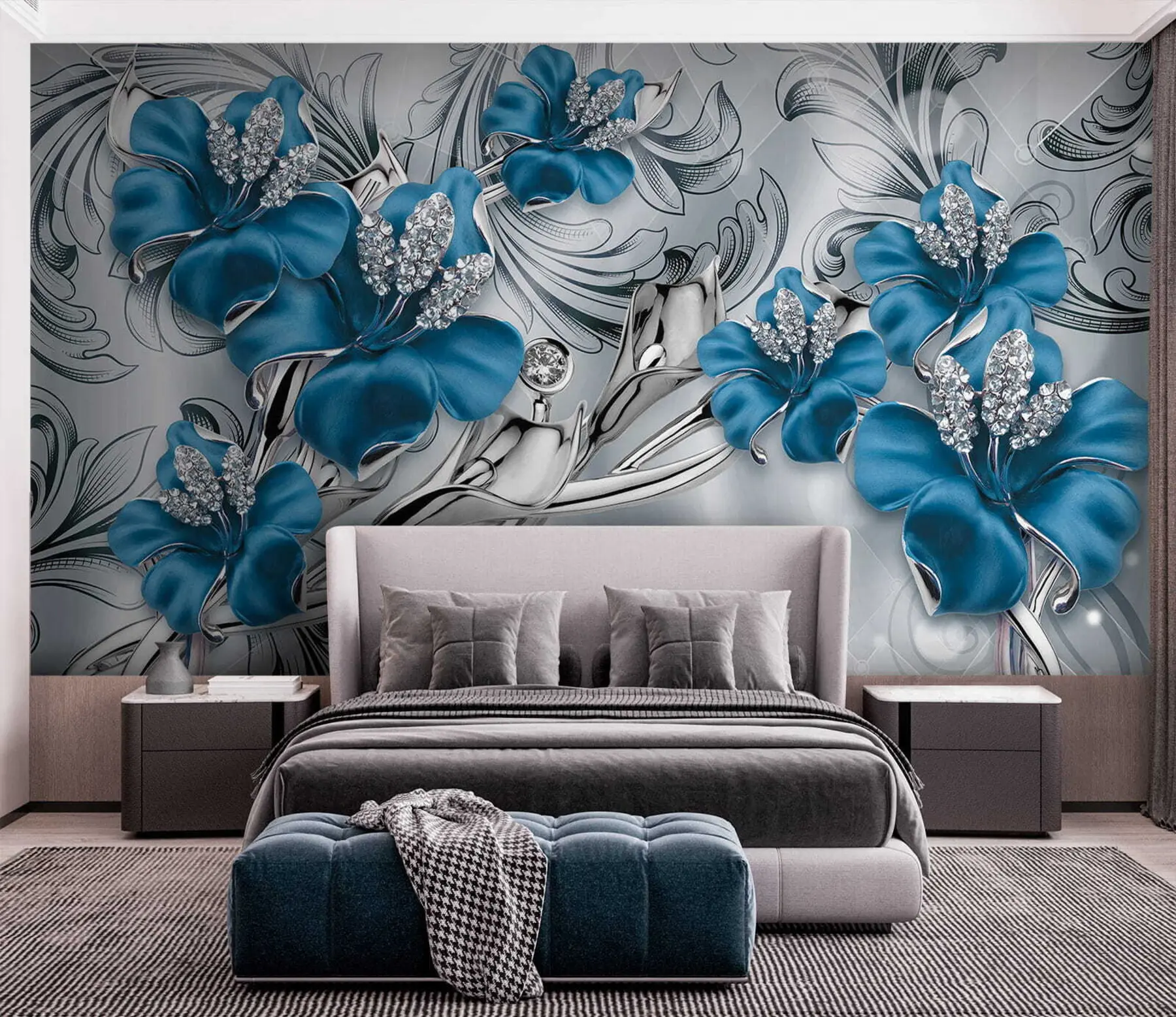 wall murals Азурно цвеће u60405