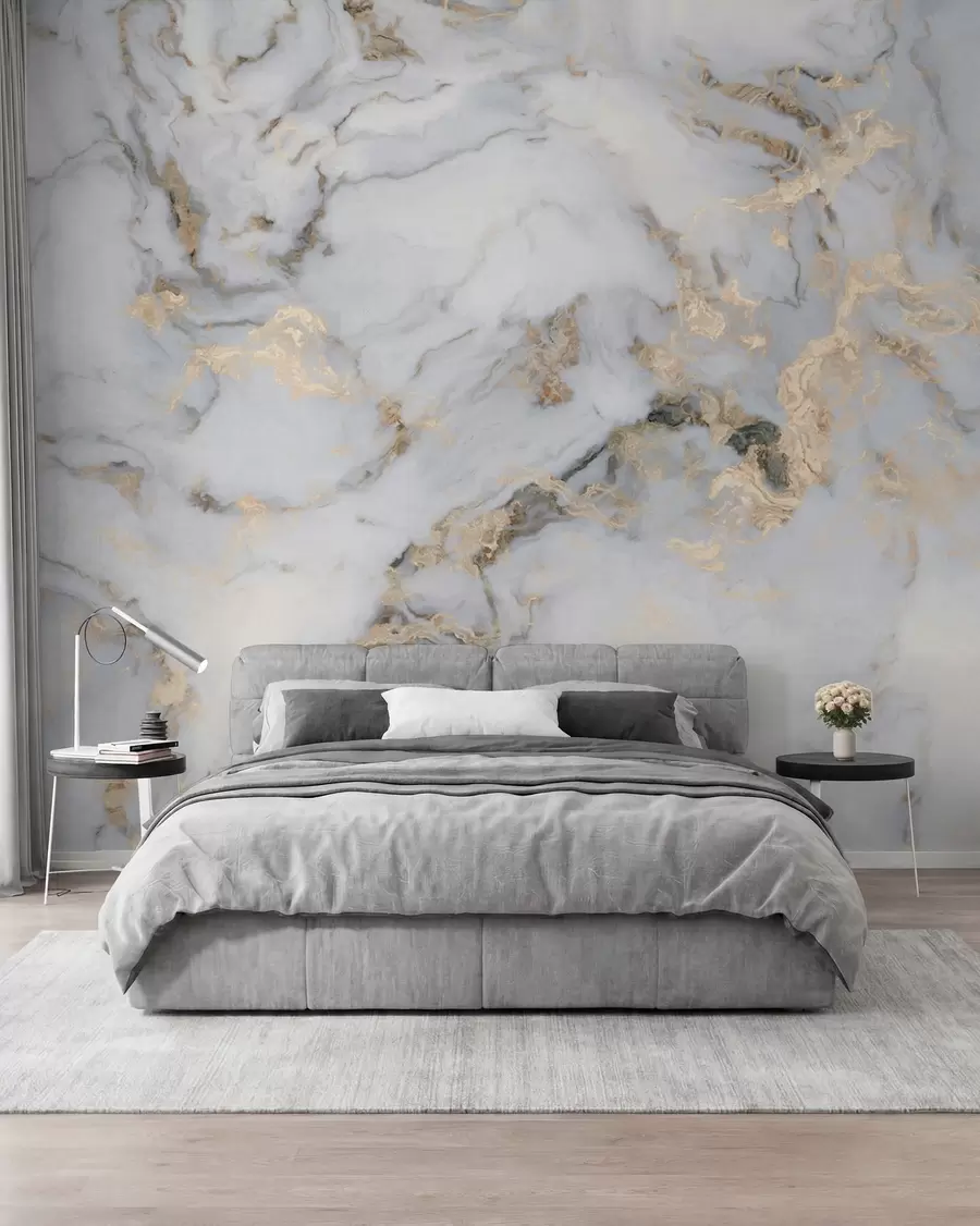 wall murals Mermer u zlatnim tonovima u60555