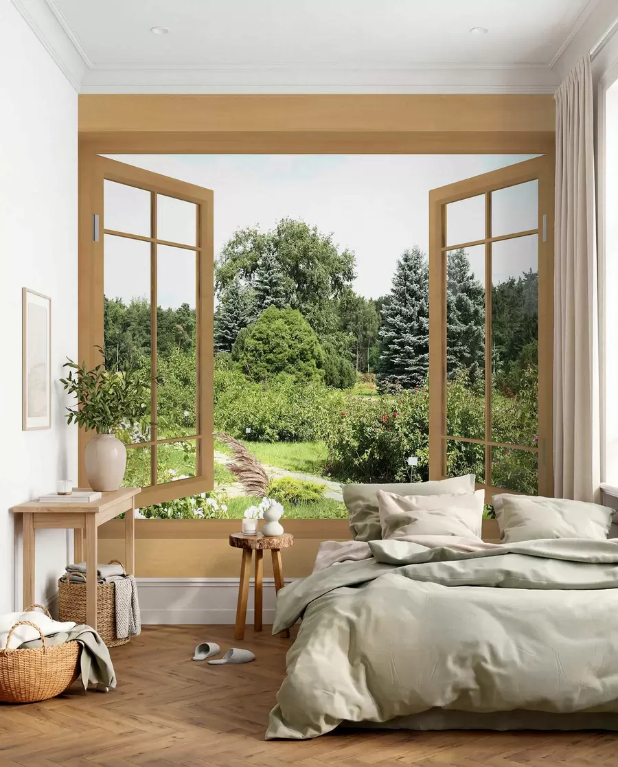 wall murals Otvoren prozor ka vrtu u60673