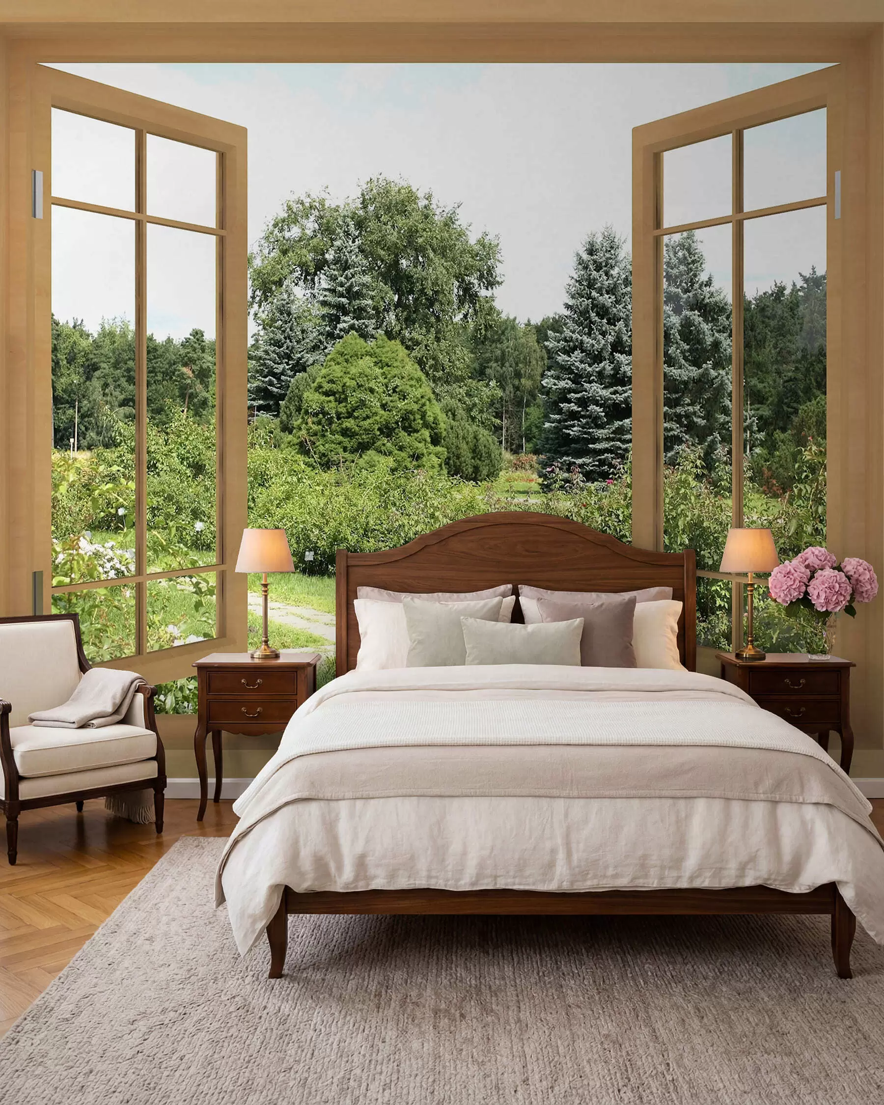 wall murals Otvoren prozor ka vrtu u60673