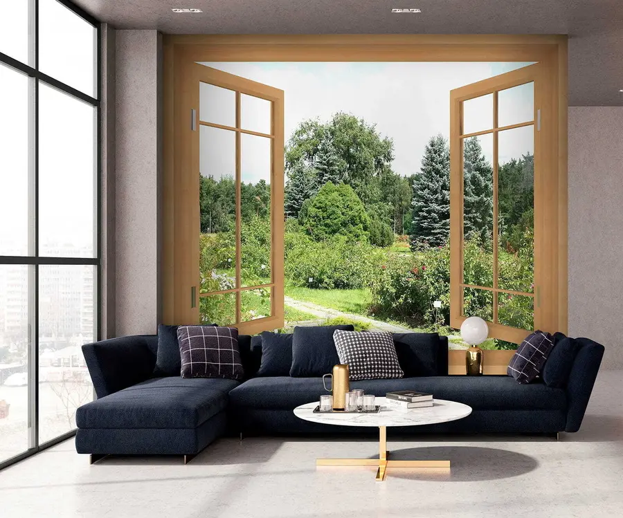 wall murals Поглед са прозора у шуму u60673