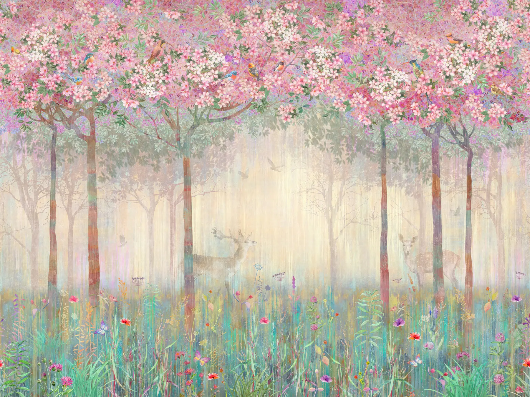 wall murals Јелен у чаробној шуми u62100