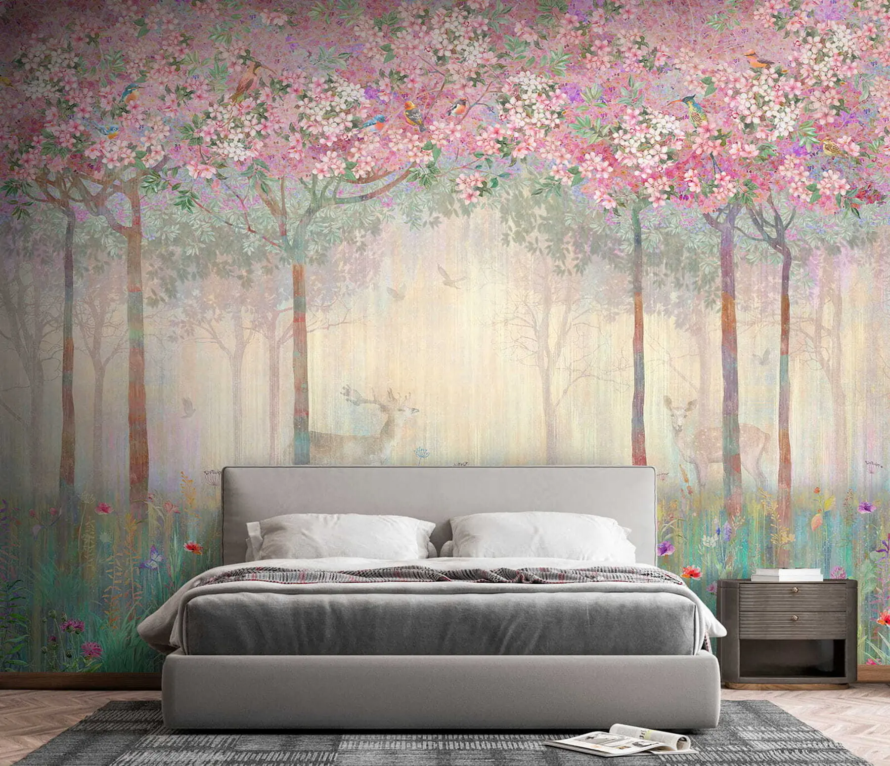 wall murals Јелен у чаробној шуми u62100