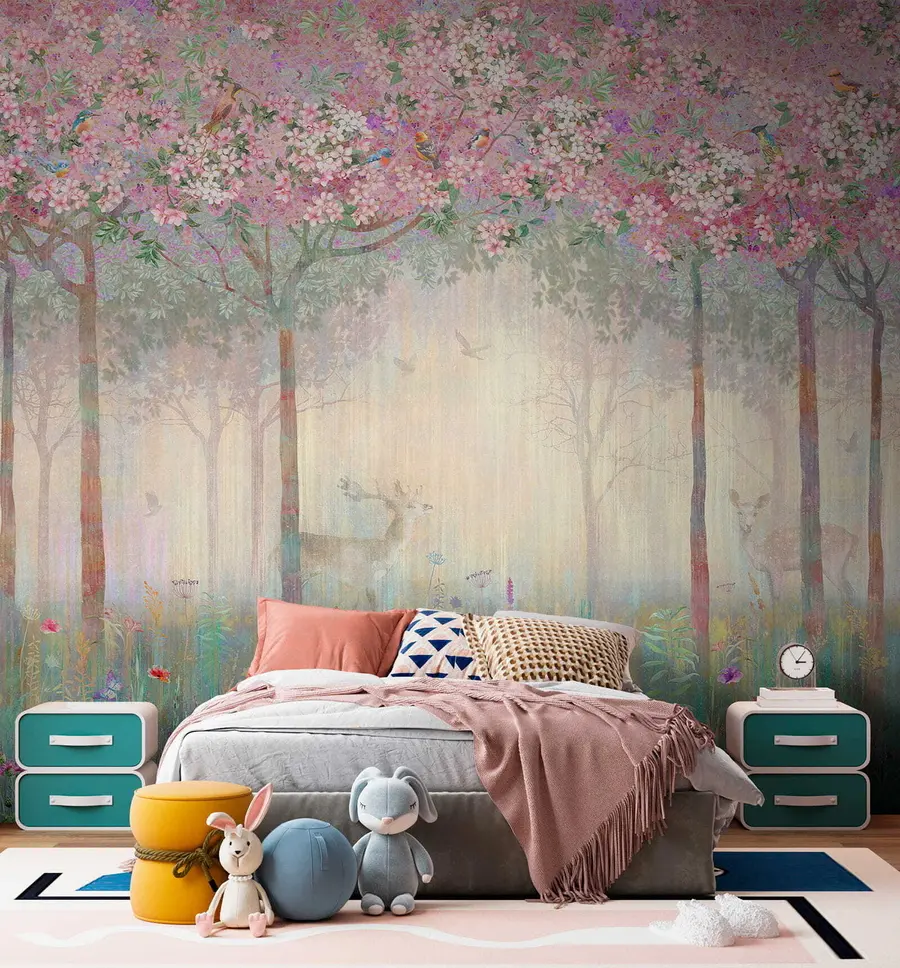 wall murals Јелен у чаробној шуми u62100