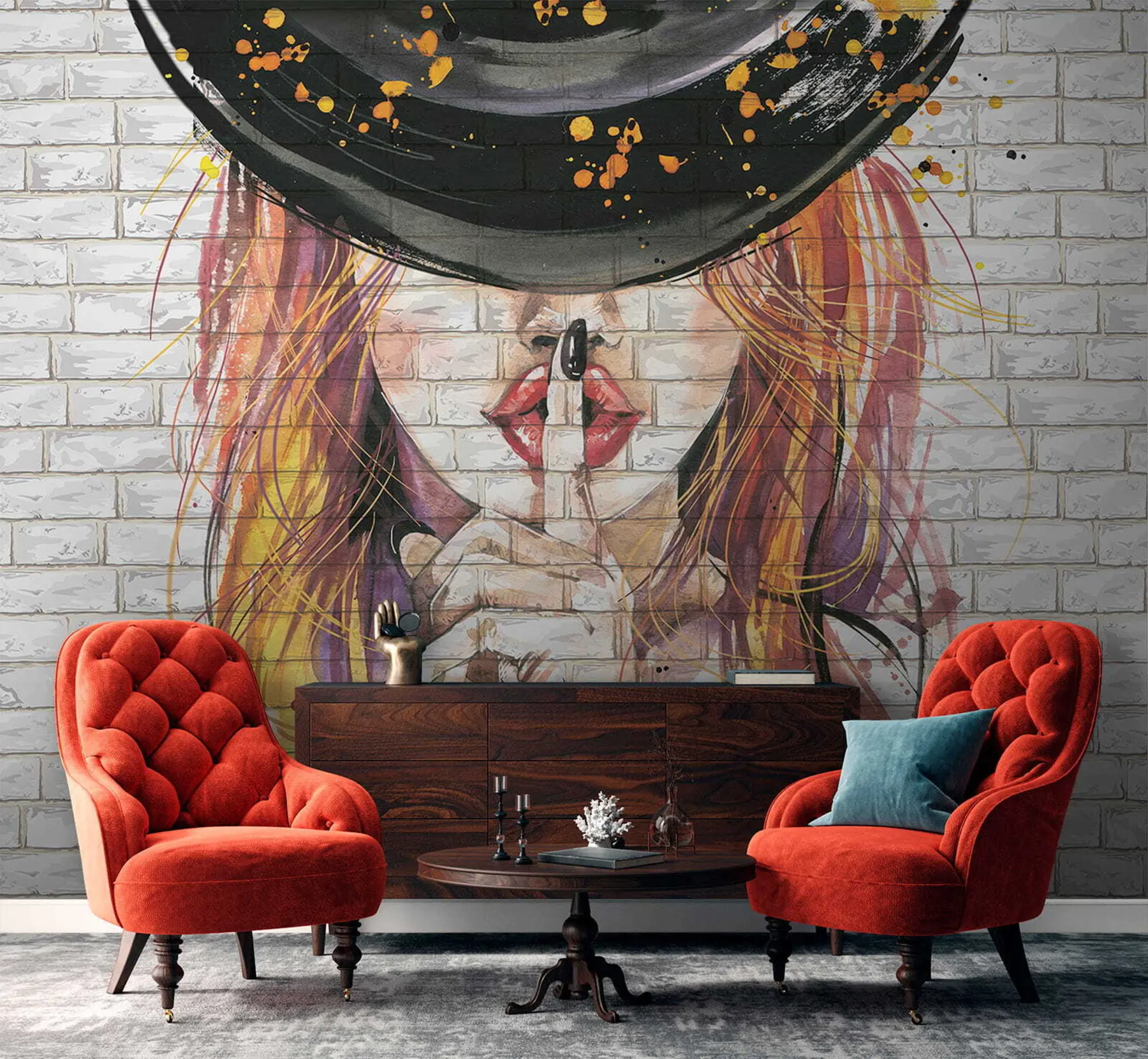 wall murals Девојка са акварелом u67648