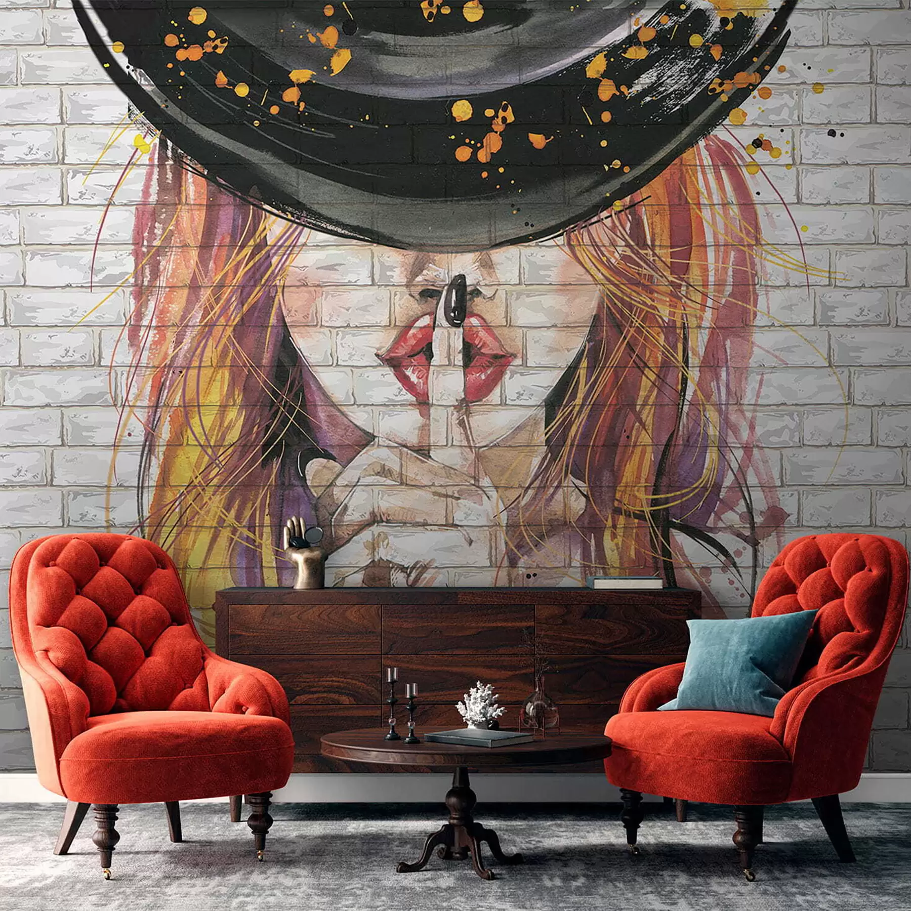 wall murals Девојка са акварелом u67648