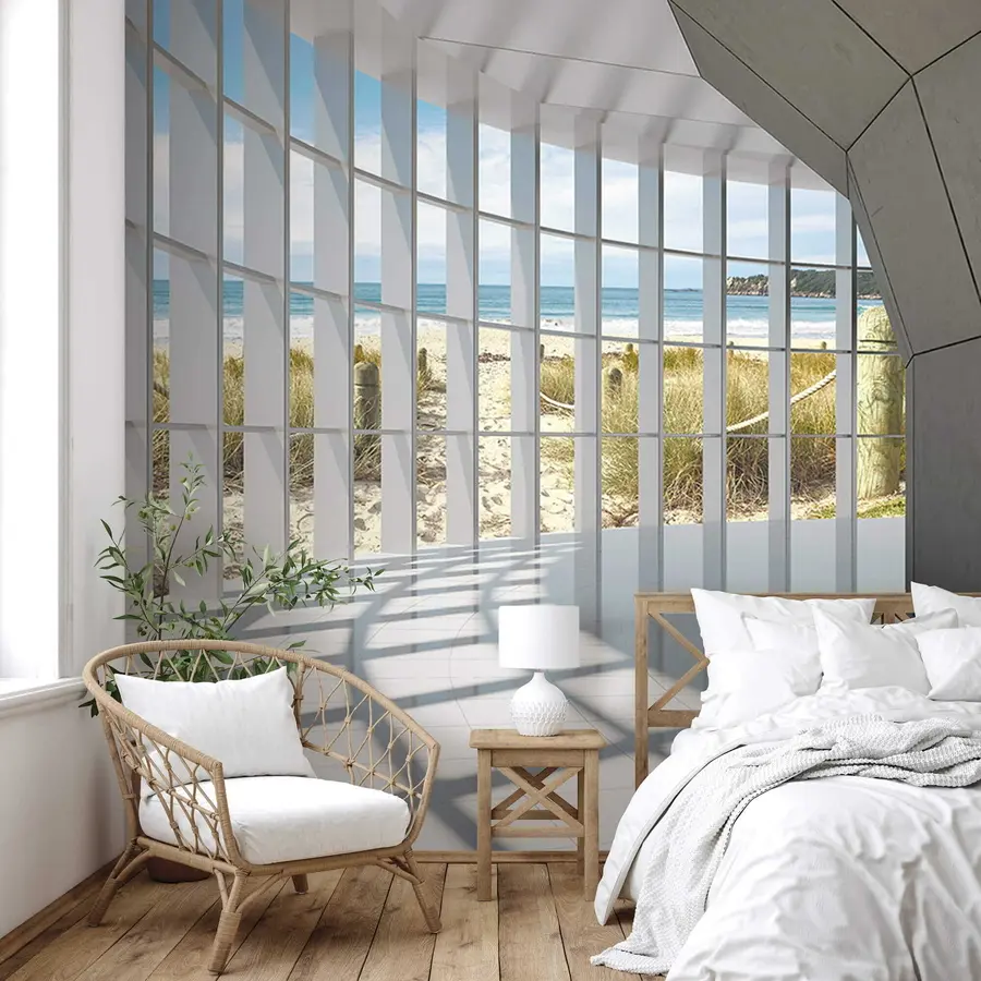 wall murals 3Д коридор са погледом на море u70513