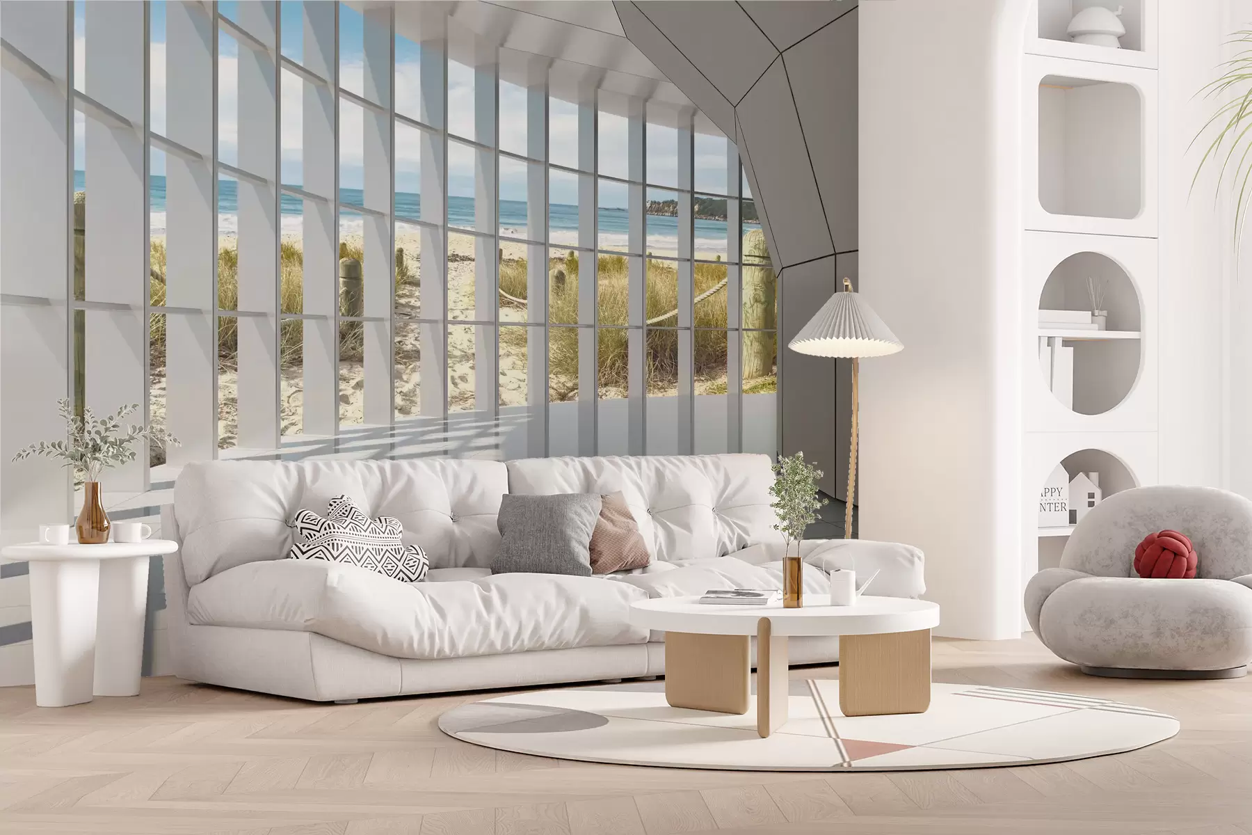 wall murals 3Д коридор са погледом на море u70513