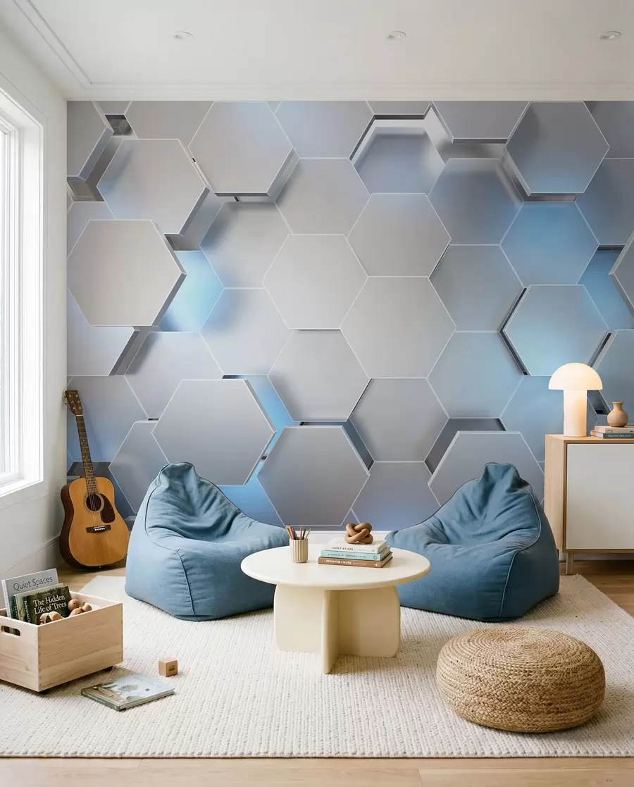wall murals Ledeno plavo saće u59733