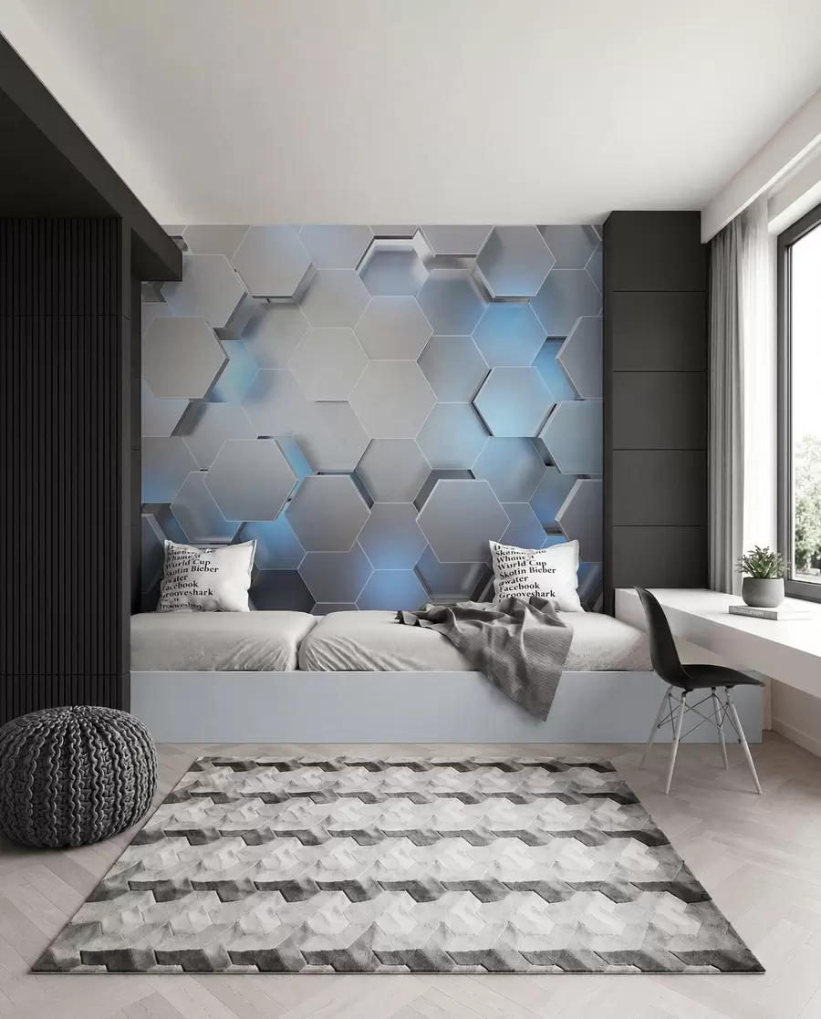 wall murals Ledeno plavo saće u59733