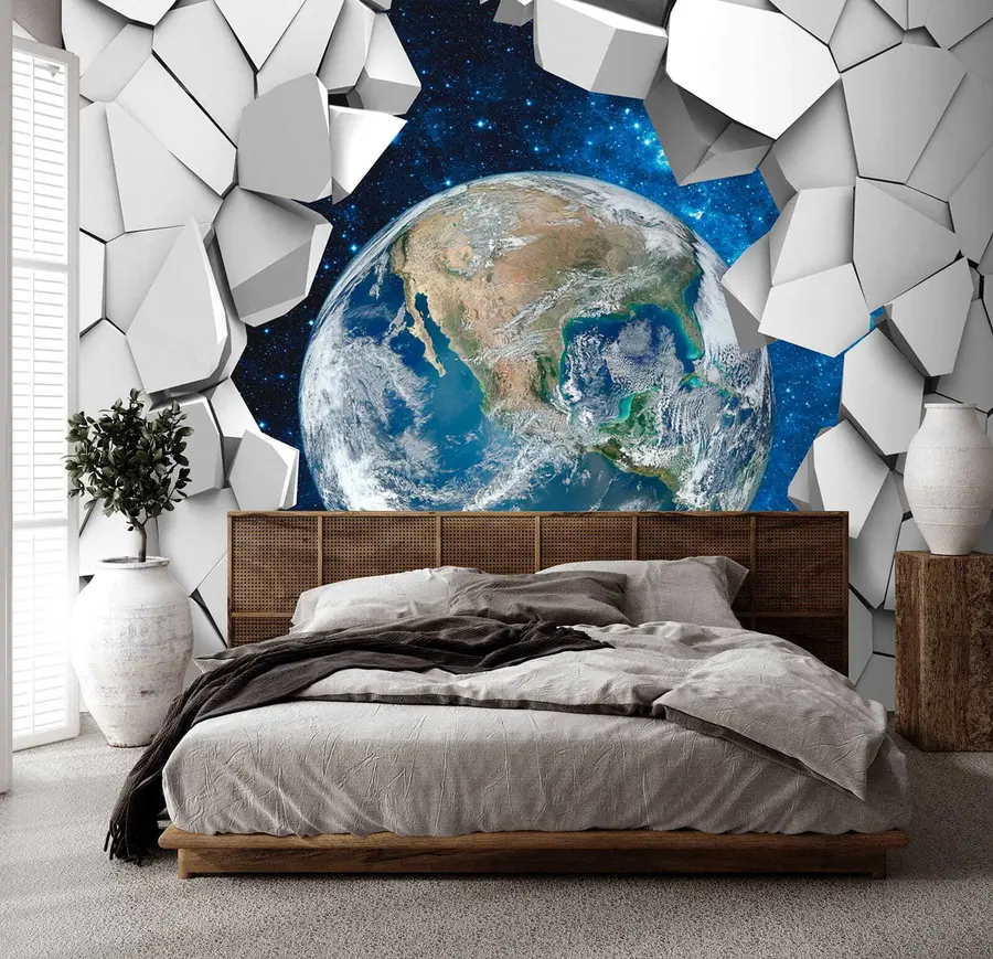 wall murals 3Д зид и планета u77808