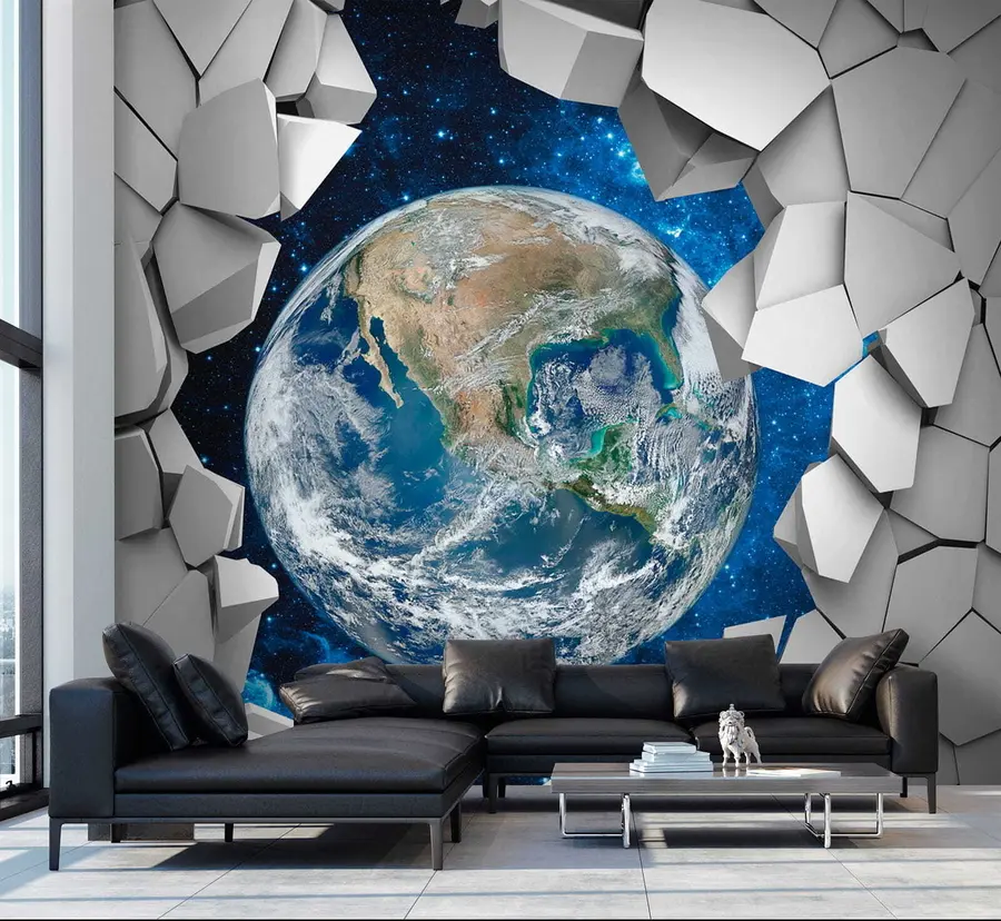 wall murals 3Д зид и планета u77808