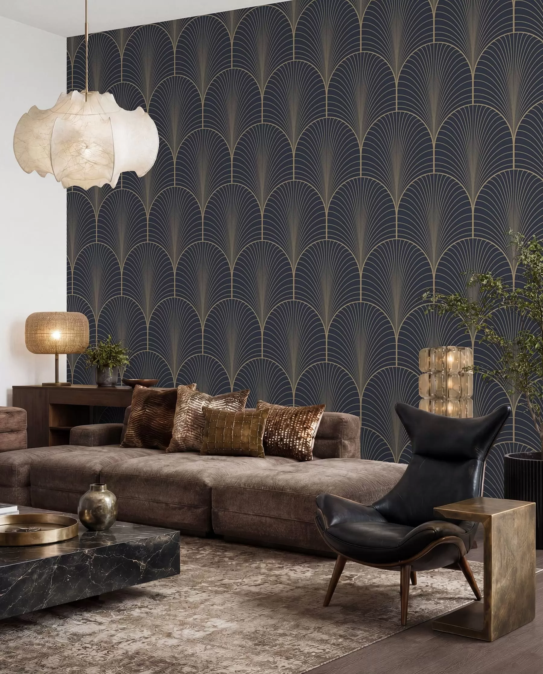 wall murals Zlatne lepeze art deko u53246