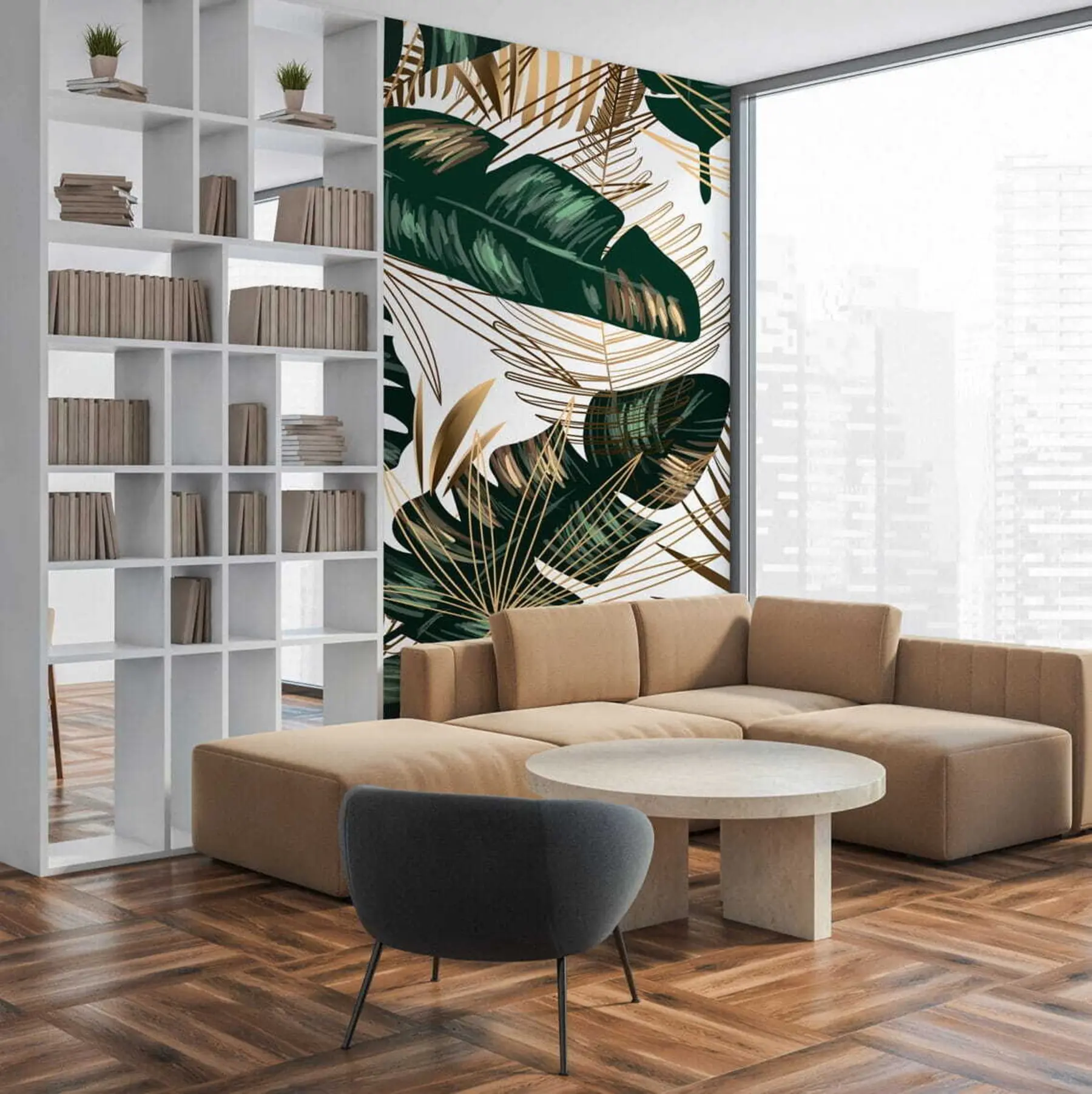 wall murals Листови банане и палмини листови u53279