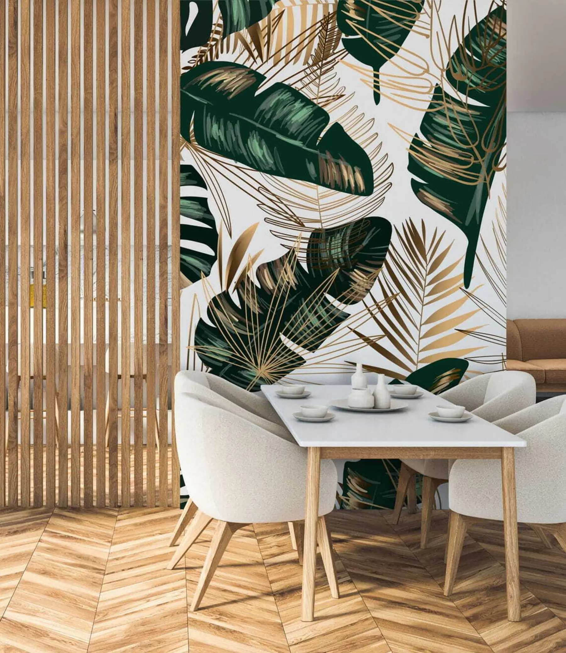wall murals Листови банане и палмини листови u53279