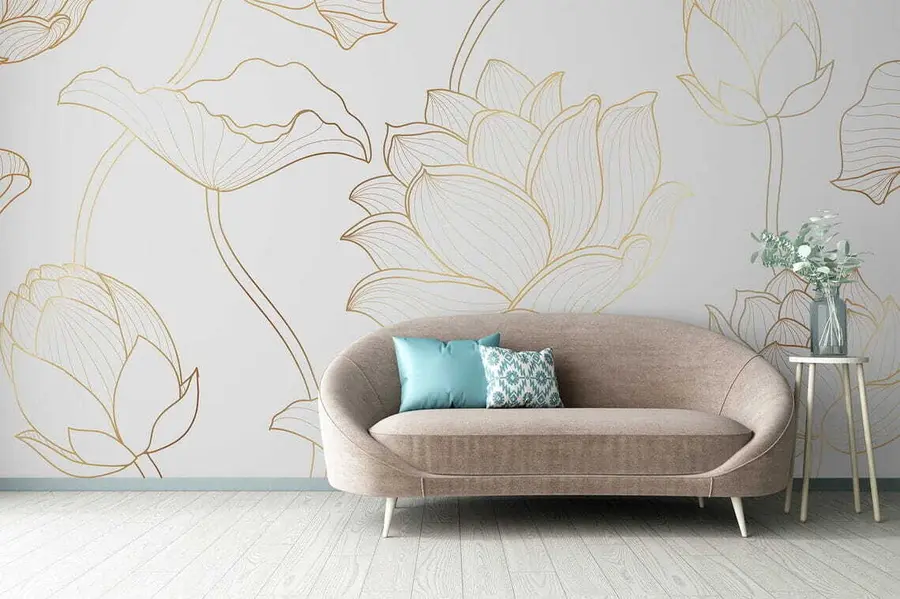 wall murals Лотус лине арт u58166