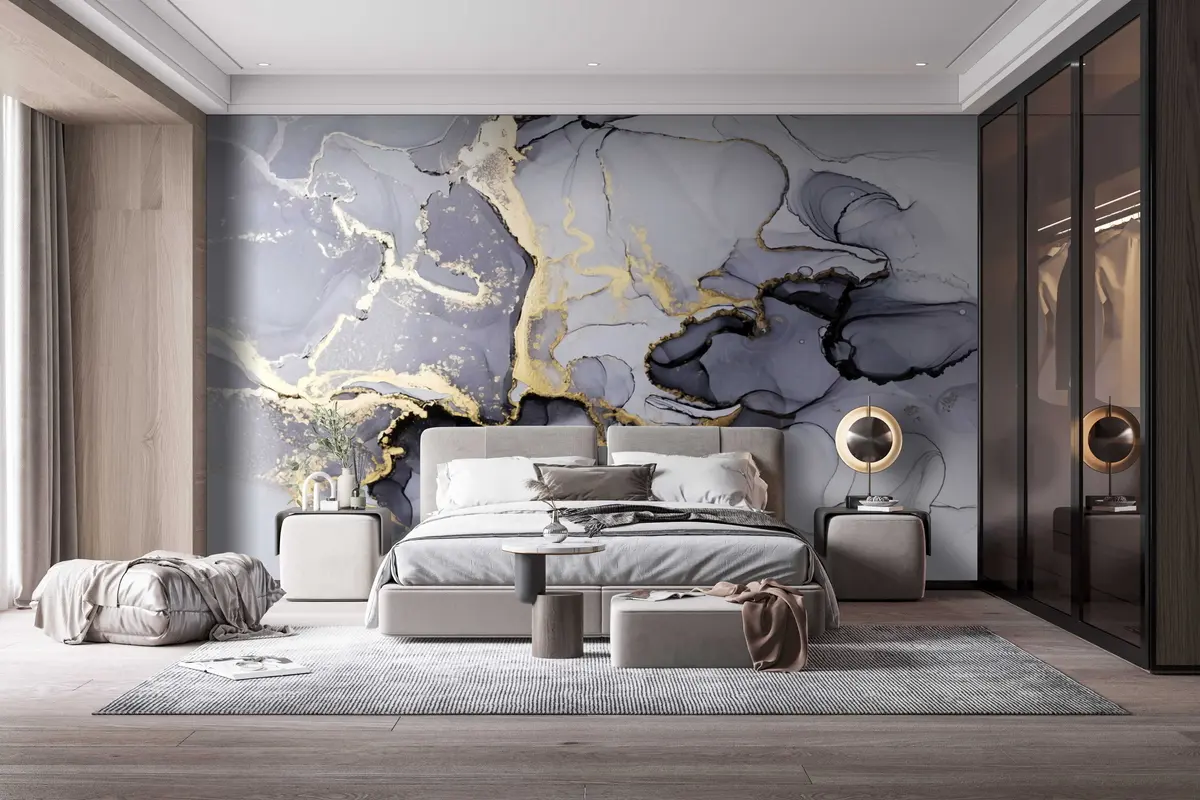 wall murals Сиво-плави мермер u70765