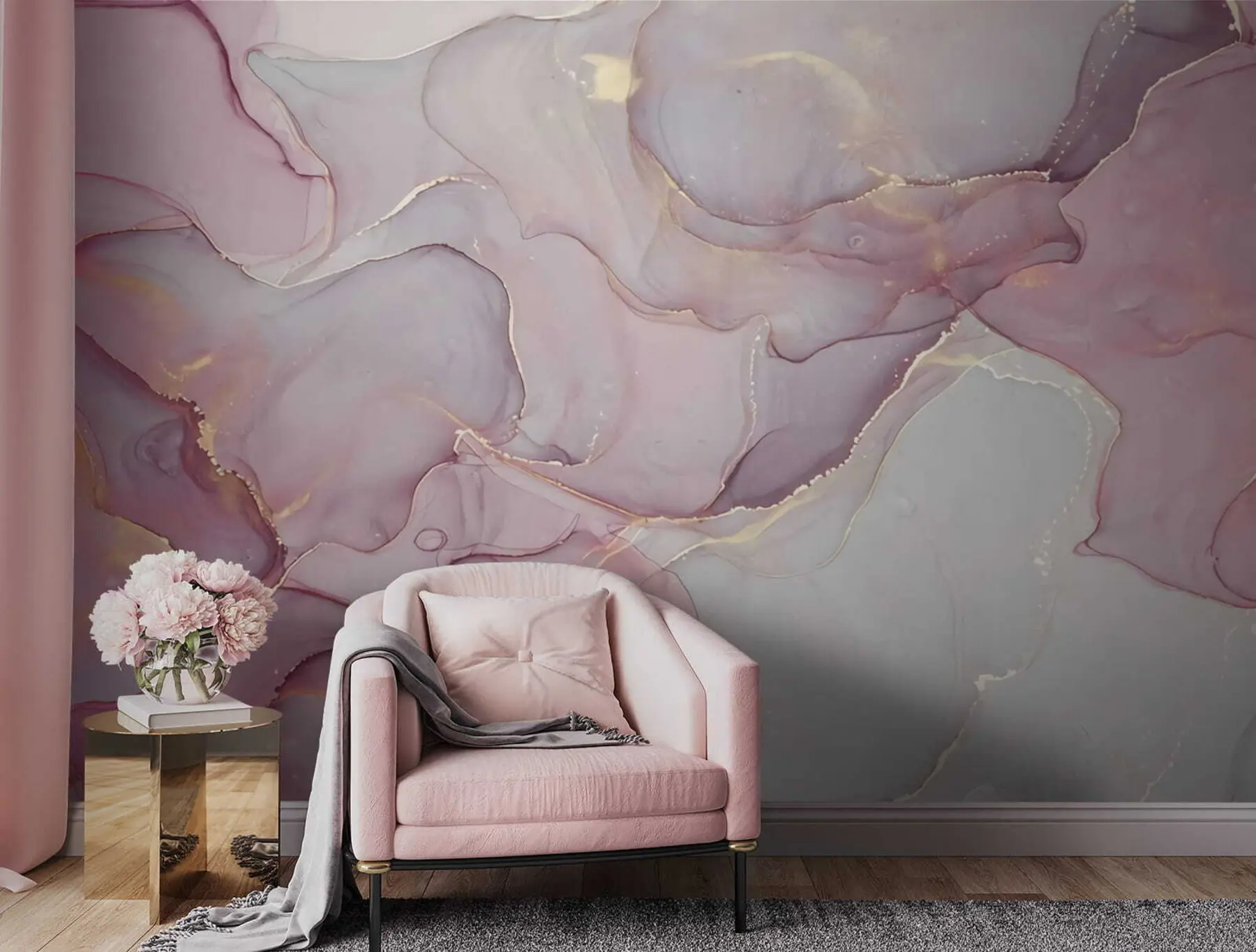 wall murals Течност у ружичастој боји u70787