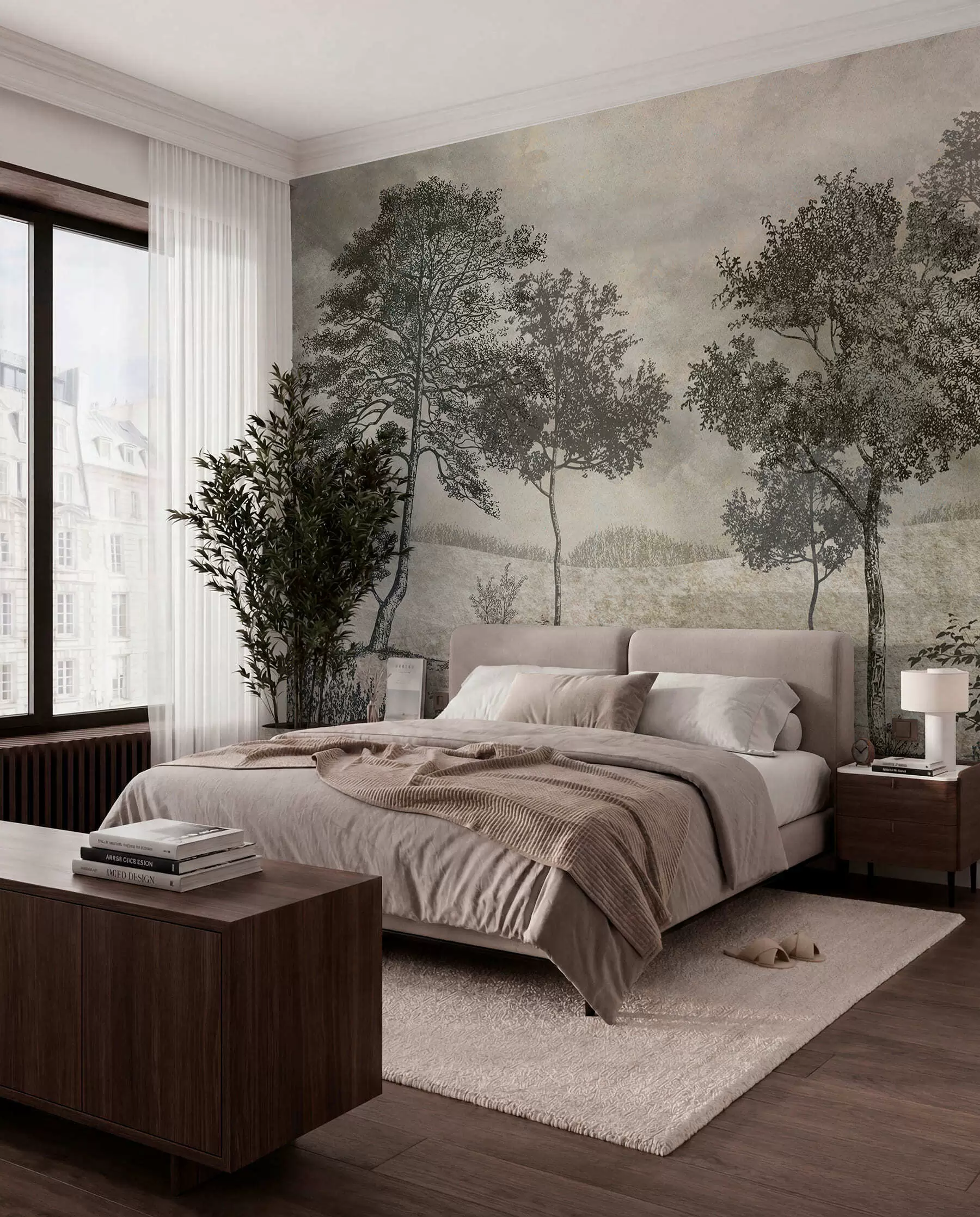 wall murals Šuma u tankim linijama u80030