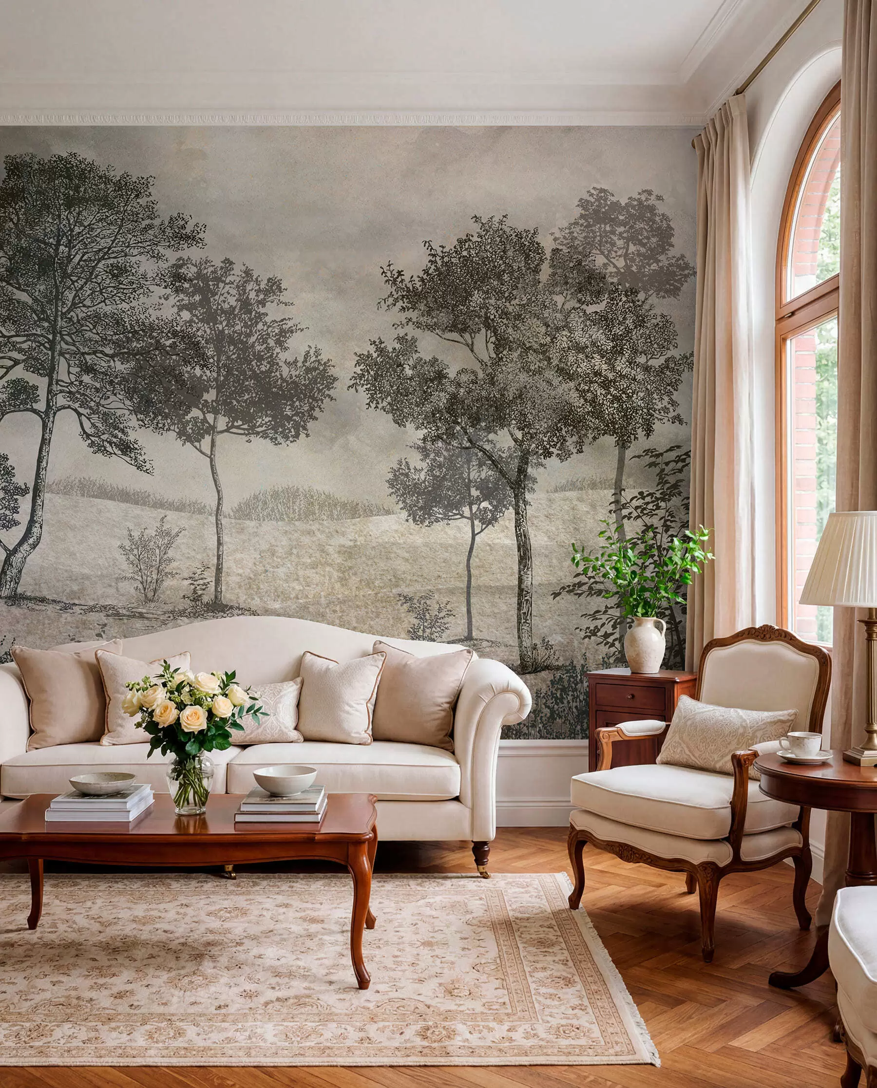 wall murals Šuma u tankim linijama u80030