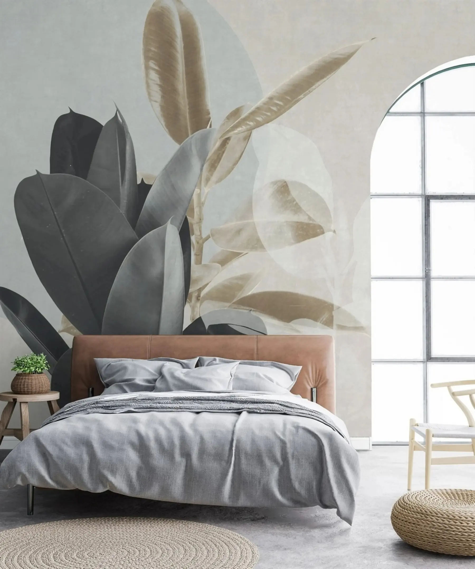 wall murals Фицус на грунге зидне позадине u71334