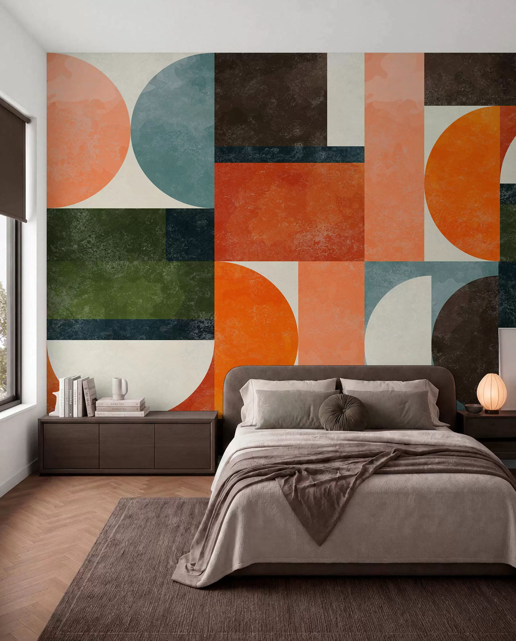 wall murals Retro blokovi boja u71427