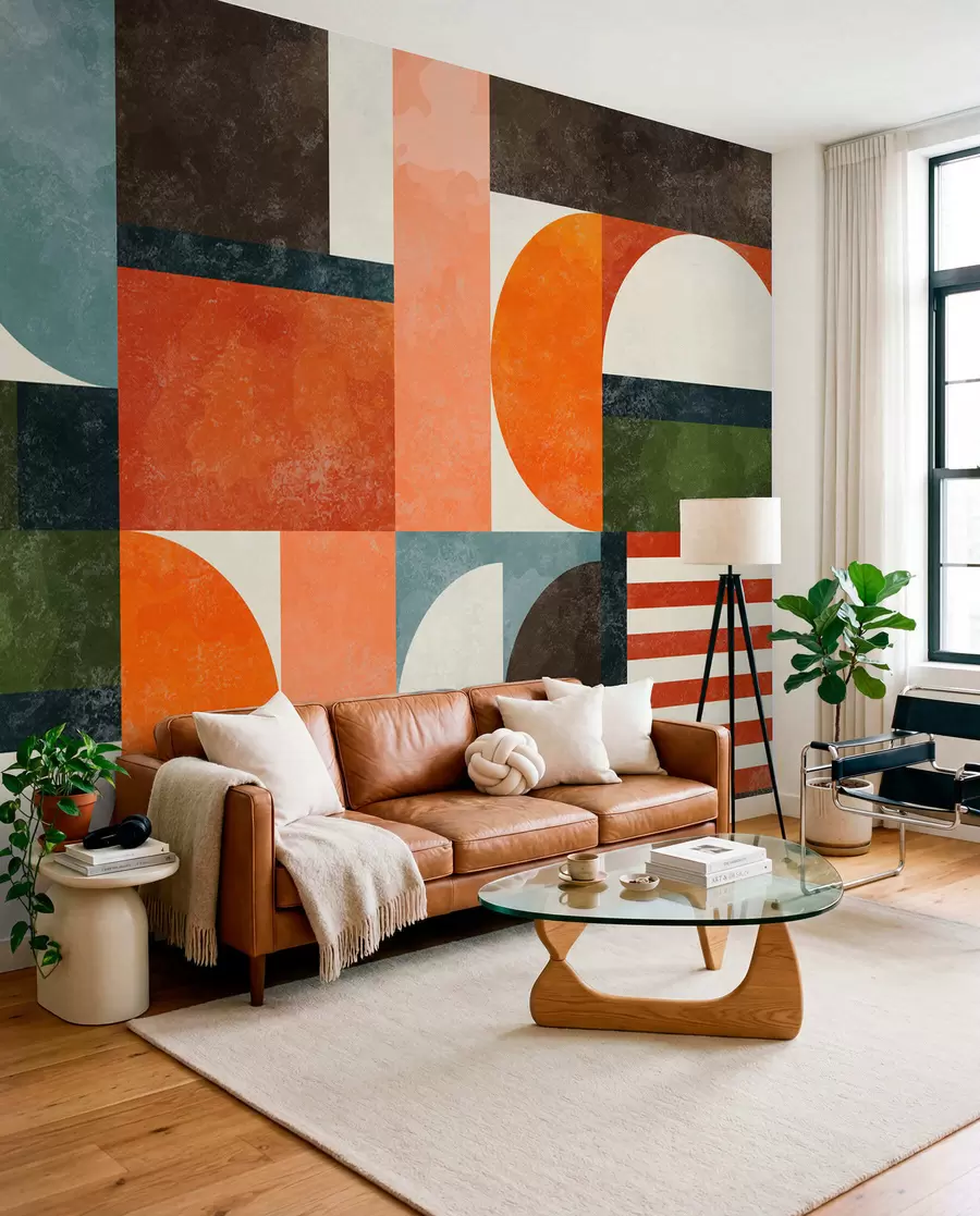 wall murals Retro blokovi boja u71427