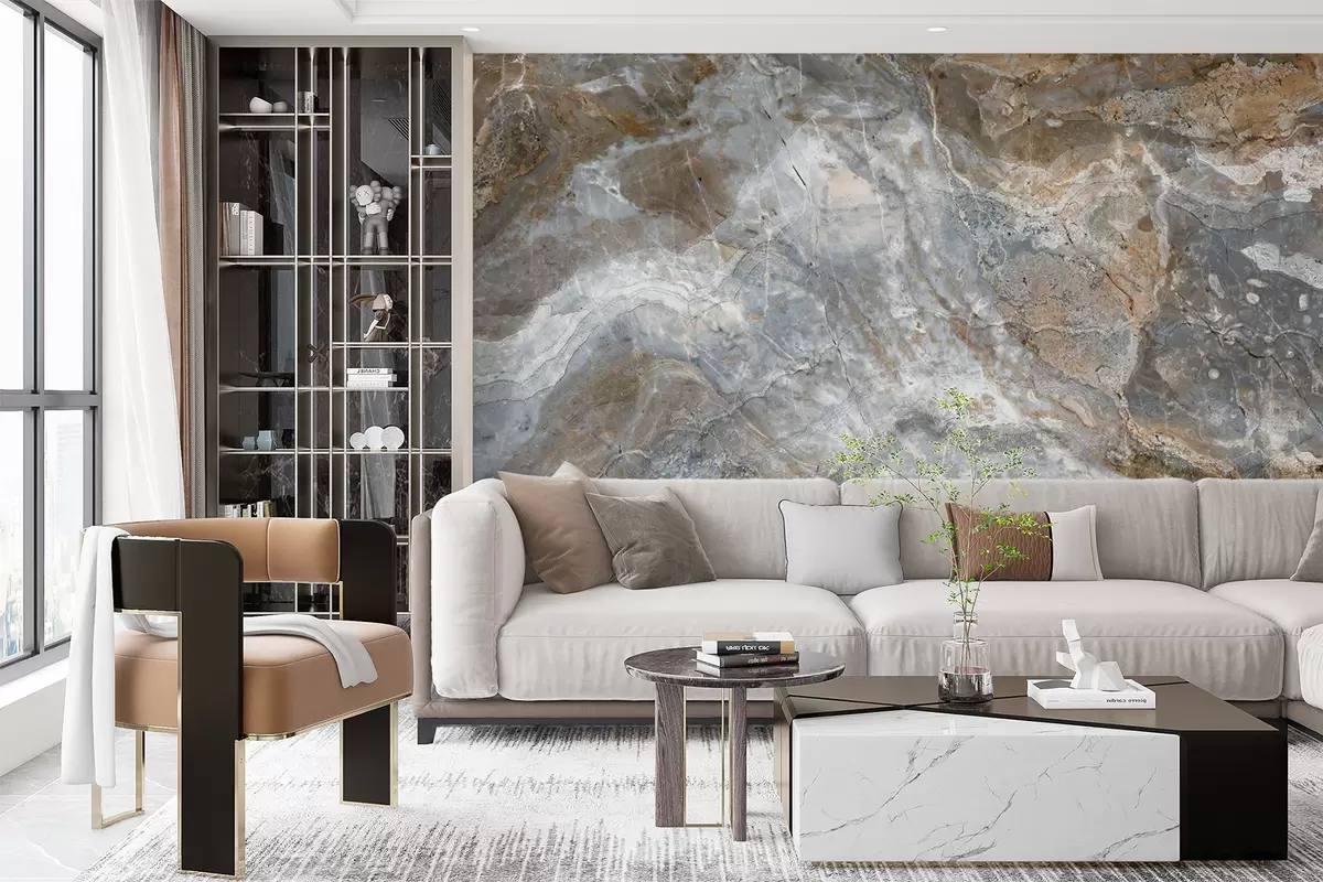 wall murals Сиво-беж мермер u71438
