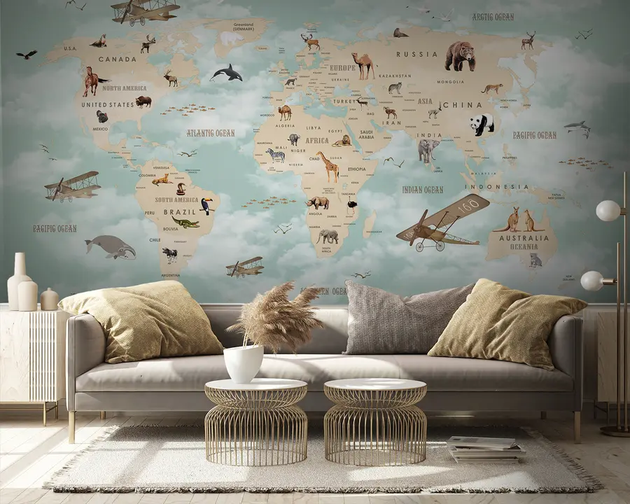 wall murals Дечија карта света u25042