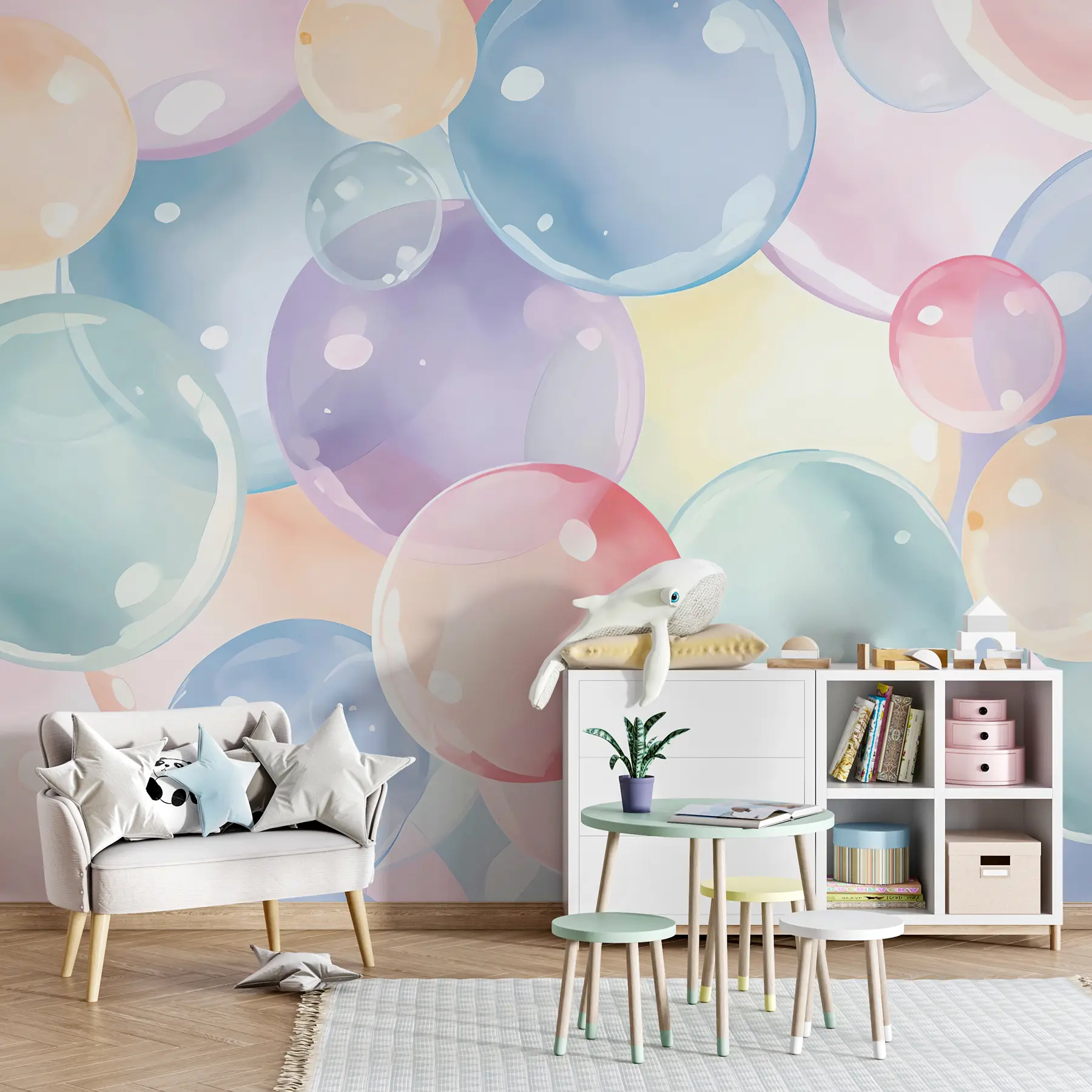 wall murals Мехурићи у пастелним бојама u99730