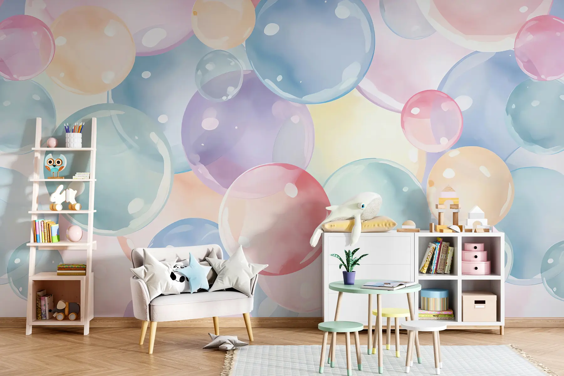 wall murals Мехурићи у пастелним бојама u99730
