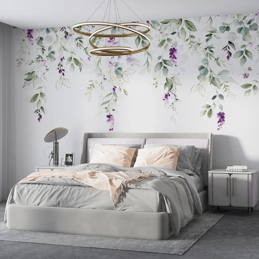 wall murals акварел композиција са цветовима лаванде u99687