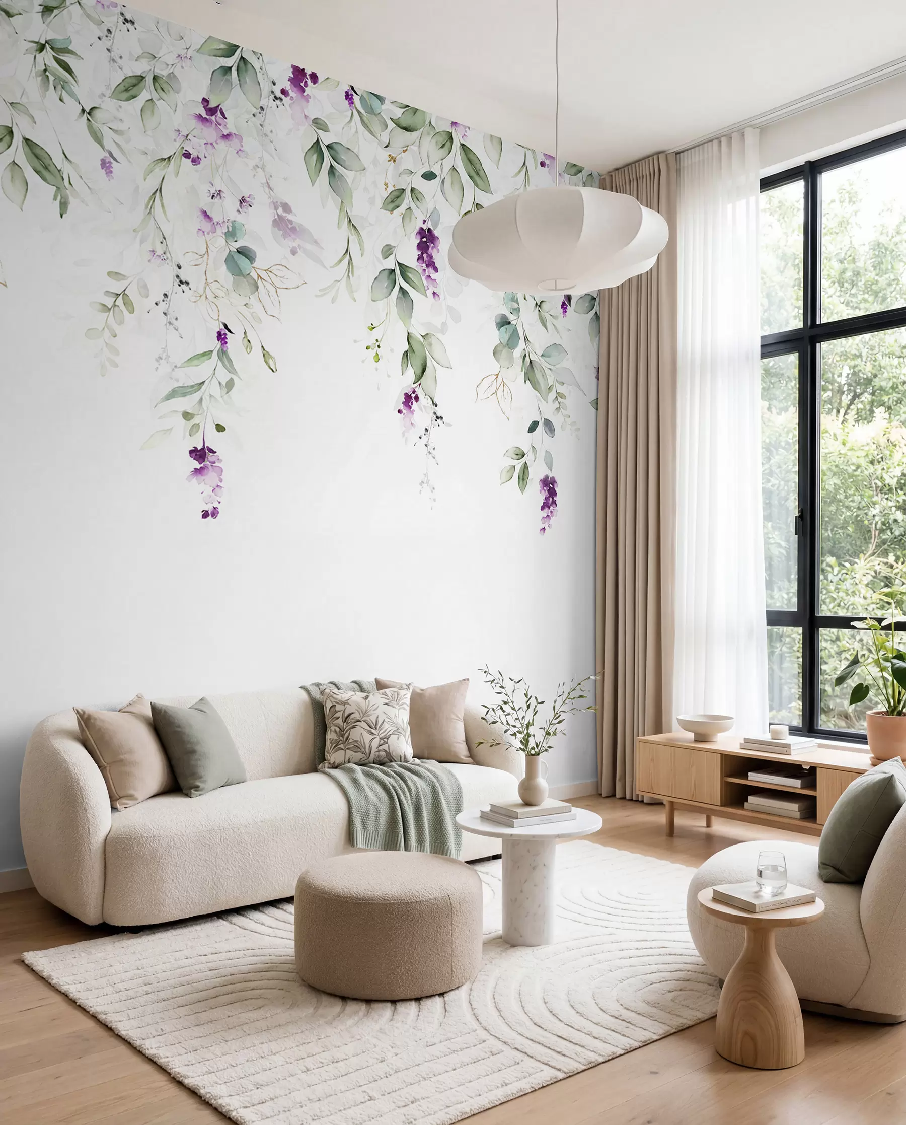 wall murals Viseći ljubičasti cvjetovi u99687