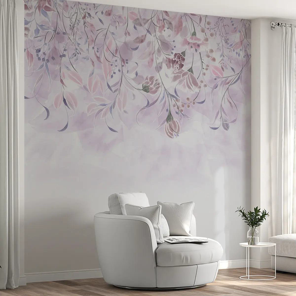wall murals Нежно цвеће у љубичастим цветовима w00072