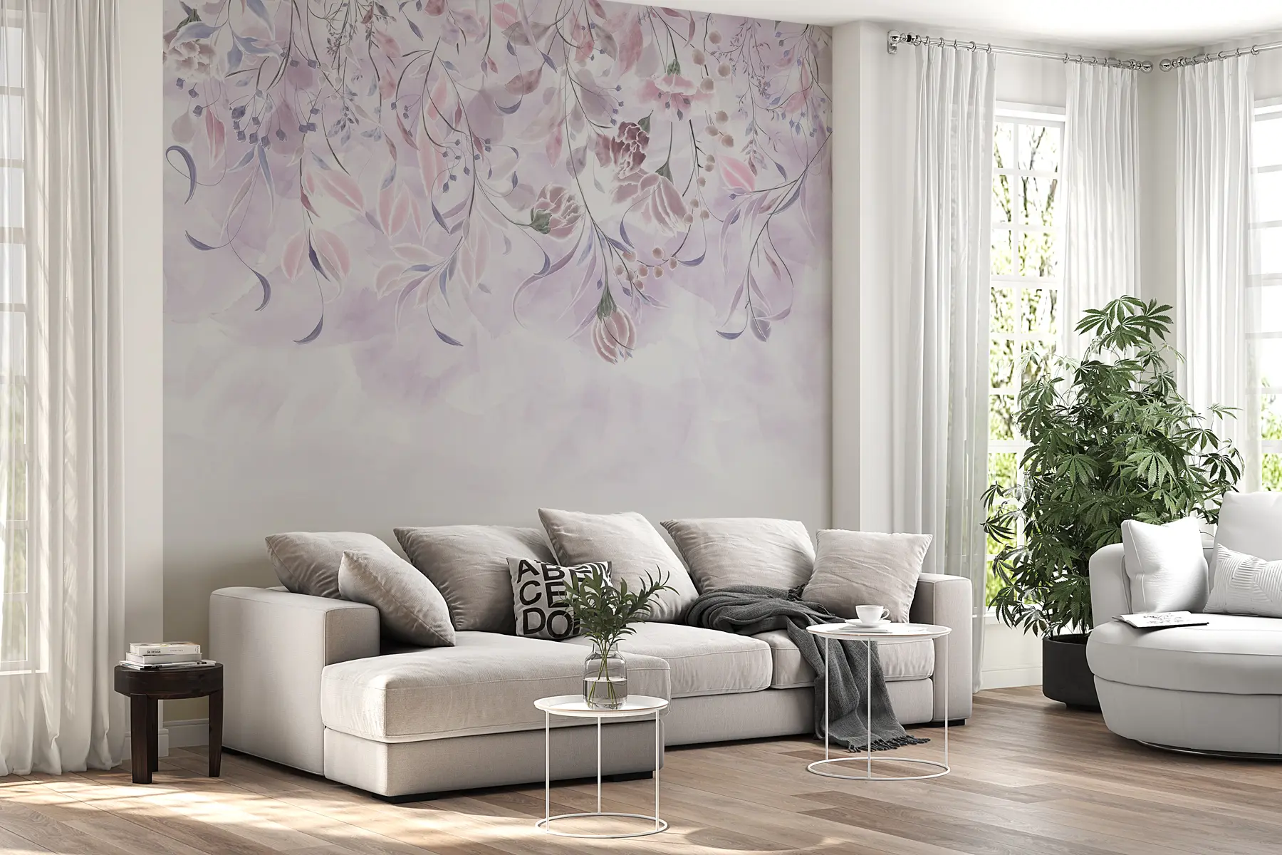 wall murals Нежно цвеће у љубичастим цветовима w00072