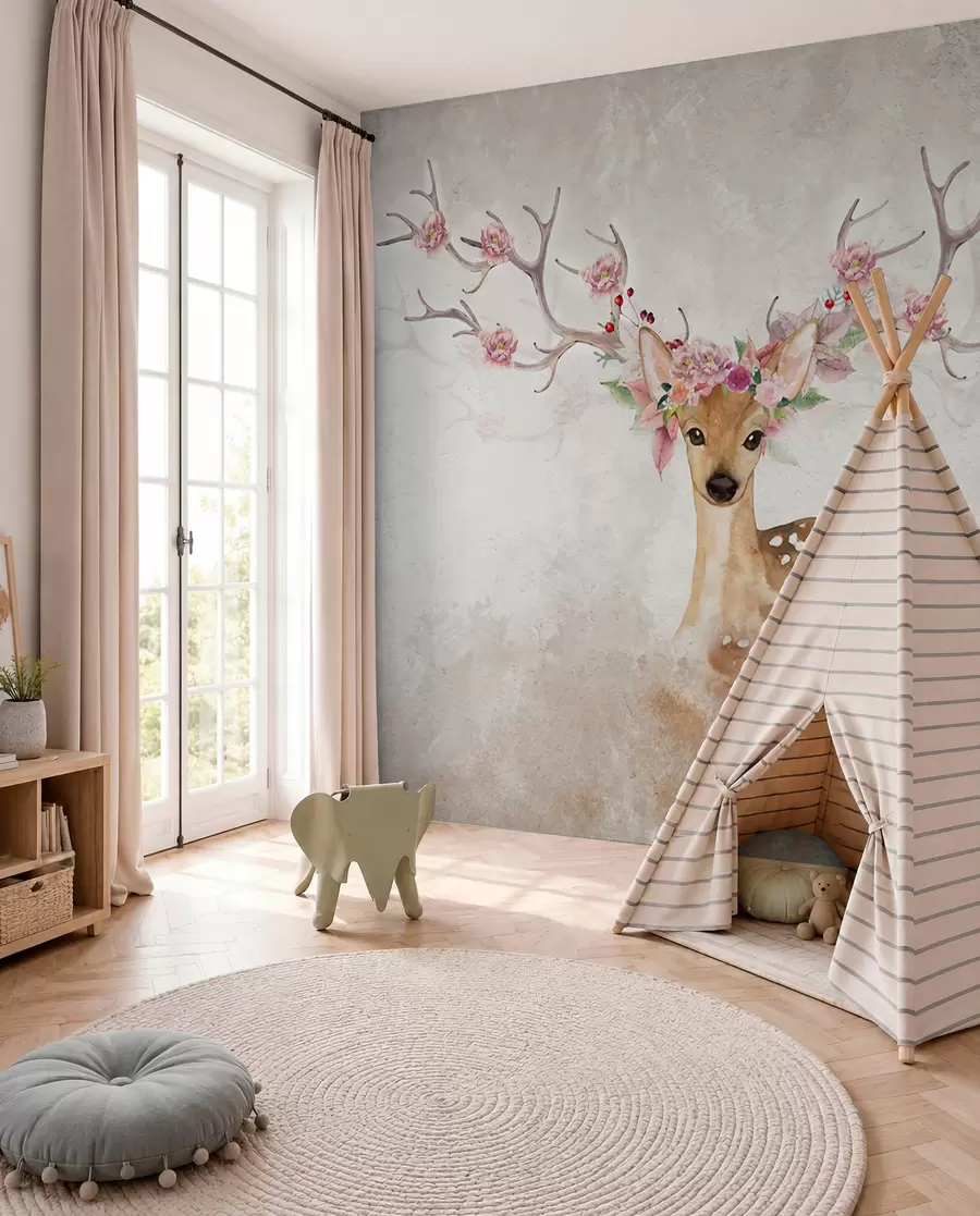 wall murals Jelen s cvjetnim rogovima II u04671d2